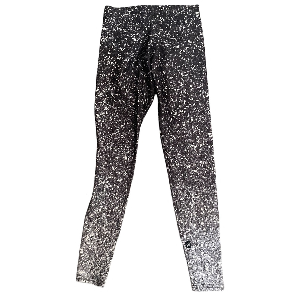 NWOT Zara Terez Girls Small Black and White Speckled Leggings